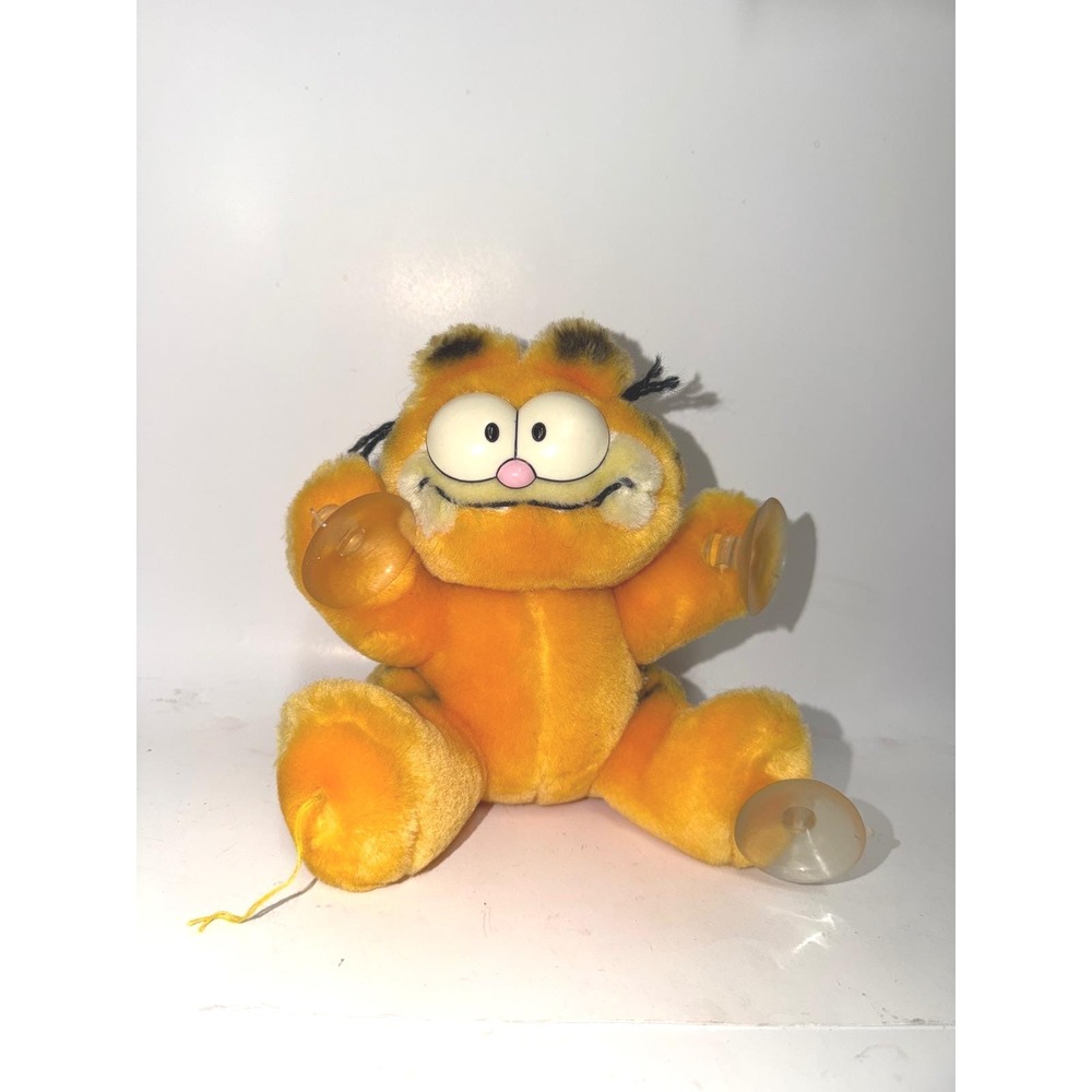 Vintage Garfield Attack Cat Plush Suction Cup Window Hanger Stuffed Toy 8 inch